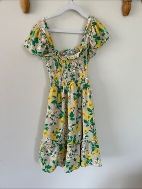 Nannette Yellow & Green Floral Smocked Dress